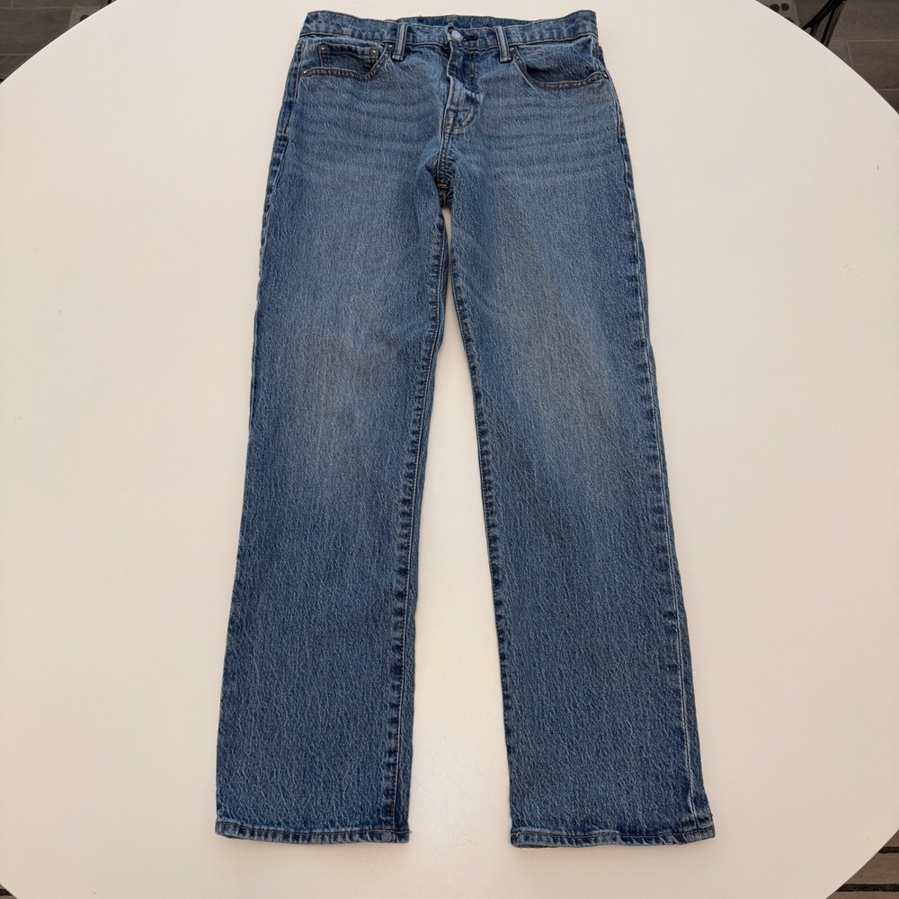 Gap Straight GapFlex Medium Wash Cotton Blend‎ Denim Jeans Mens 30x30